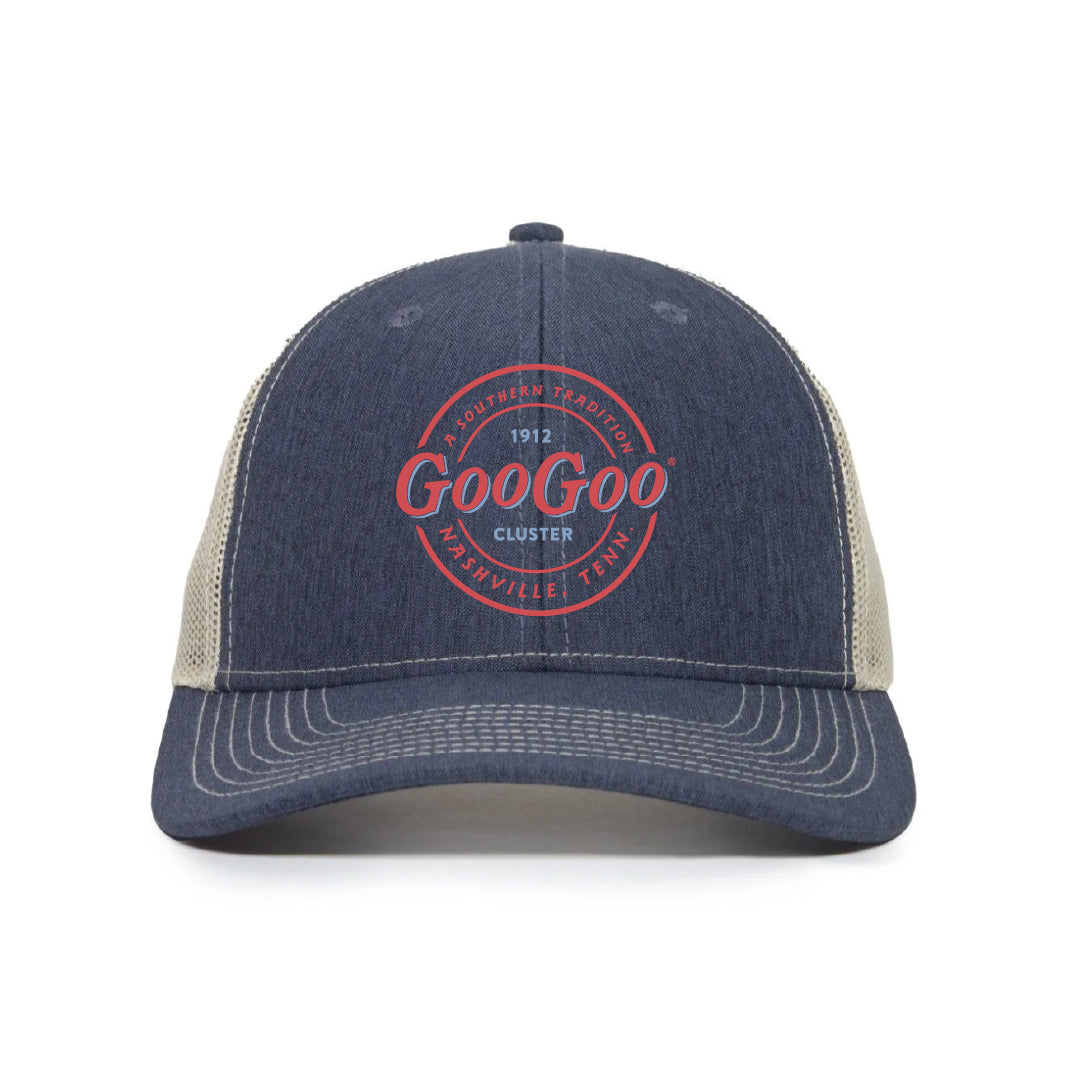 Round Logo Navy Trucker Hat