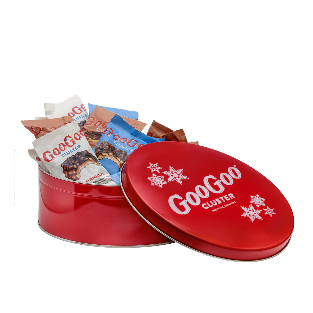 Goo Goo Snowflake Gift Tin - Variety-Goo Goo Cluster